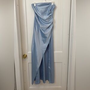 BHLDN Strapless Light Blue Gown